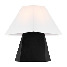 Studio Co. VC KT1361AI1 - Herrero modern 1-light LED medium table lamp in aged iron grey finish with white linen fabric shade