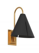Studio Co. VC KW1131MBKBBS-L1 - Cambre modern 1-light integrated LED indoor dimmable small task wall sconce in burnished brass gold