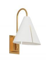 Studio Co. VC KW1131MWTBBS-L1 - Cambre modern 1-light integrated LED indoor dimmable small task wall sconce in burnished brass gold