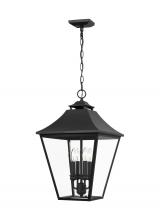 Studio Co. VC OL14408TXB - Galena Traditional 4-Light Outdoor Exterior Small Pendant Ceiling Hanging Lantern Light
