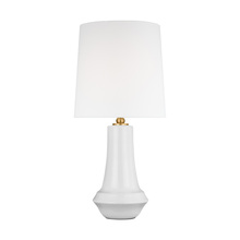 Studio Co. VC TT1231NWH1 - Jenna contemporary 1-light LED medium table lamp in new white finish with white linen fabric shade