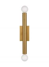 Studio Co. VC TW1122BBS - Beckham Modern contemporary 2-light indoor dimmable medium wall sconce in burnished brass gold finis