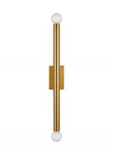 Studio Co. VC TW1132BBS - Beckham Modern contemporary 2-light indoor dimmable large wall sconce in burnished brass gold finish