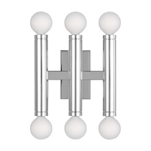 Studio Co. VC TW1146PN - Beckham Modern contemporary 6-light indoor dimmable triple wall sconce in polished nickel silver fin