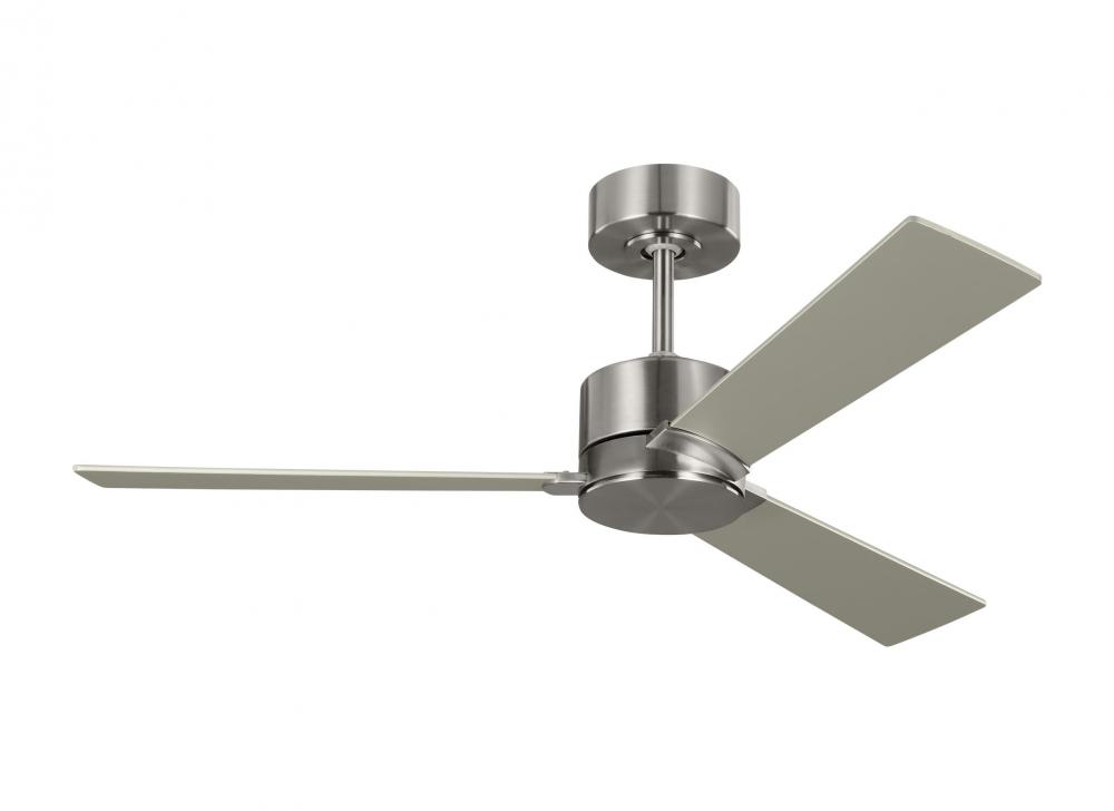 Rozzen 44" Indoor/Outdoor Brushed Steel Ceiling Fan with Remote Control