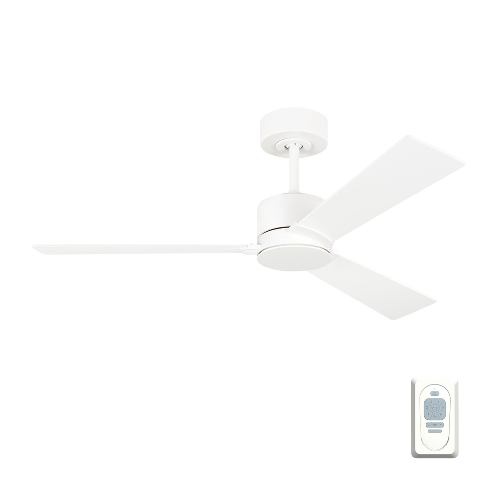 Rozzen 44" Indoor/Outdoor Matte White Ceiling Fan with Remote Control