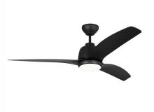 VC Monte Carlo Fans 3AVLCR54MBKD - Avila 54" Dimmable Integrated LED Indoor/Outdoor Coastal Black Ceiling Fan with Light Kit, Remot