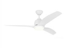 VC Monte Carlo Fans 3AVLCR54RZWD - Avila 54" Dimmable Integrated LED Indoor/Outdoor Coastal White Ceiling Fan with Light Kit, Remot