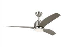VC Monte Carlo Fans 3AVLR54BSD - Avila 54" Dimmable Integrated LED Indoor/Outdoor Brushed Steel Ceiling Fan with Light Kit