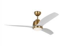 VC Monte Carlo Fans 3AVLR54SBD - Avila 54" Dimmable Integrated LED Indoor/Outdoor Satin Brass Ceiling Fan with Light Kit