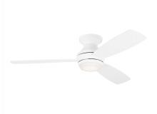VC Monte Carlo Fans 3IKR52RZWD - Ikon 52" Dimmable Integrated LED Indoor Matte White Hugger Ceiling Fan with Light Kit