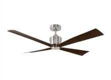 VC Monte Carlo Fans 4LNCR56BS - Launceton 56-inch indoor/outdoor Energy Star ceiling fan in brushed steel silver finish